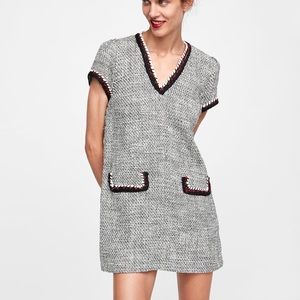 Zara Basic Tweed Dress XS